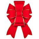Red with Gold Trim Blooming Puff Velvet Christmas Bow