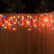 150 Red, White and Blue Icicle Lights - White Wire