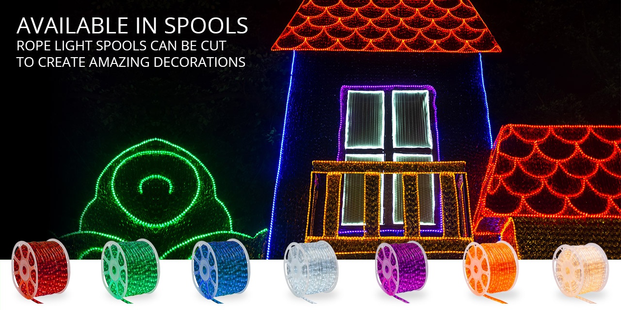 Rope Light Spools for Large Indoor and Outdoor Lighting Projects