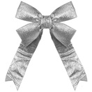 Silver Decorative 3D Glitter Christmas Bow