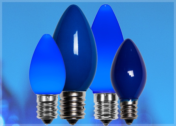 Smooth Opaque Blue Light Bulbs