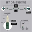 70 M5 Warm White LED Christmas Lights, 4" Spacing