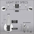 C9 Cool White OptiCore Commercial LED Christmas String Lights, 25 Lights, 25'