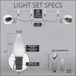 C9 Multicolor Smooth OptiCore Commercial LED Christmas String Lights, 25 Lights, 25'