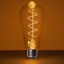 ST64 Warm White Glass FlexFilament TM LED Edison Bulb Antiqued