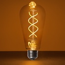 ST64 5W Warm White Glass FlexFilament TM LED Edison Bulb Antiqued
