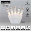 100 Clear Christmas Tree Mini Lights, 2.5" Spacing, White Wire