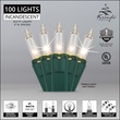 100 Clear Twinkle Christmas Tree Mini Lights, 6" Spacing, Green Wire