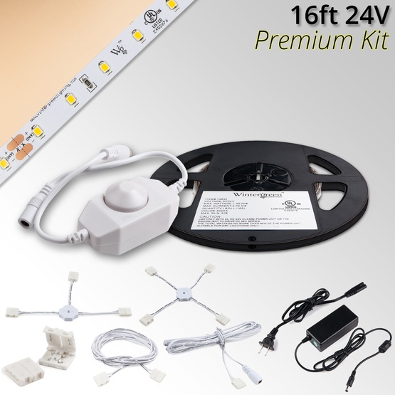 Premium 24V LED Strip Light Kit, Champagne Warm White