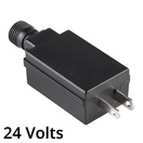 Transformer, 9 Watts, 2 Prong Male Plug, Black, 24V