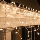 Clear Twinkle Icicle Lights, White Wire 