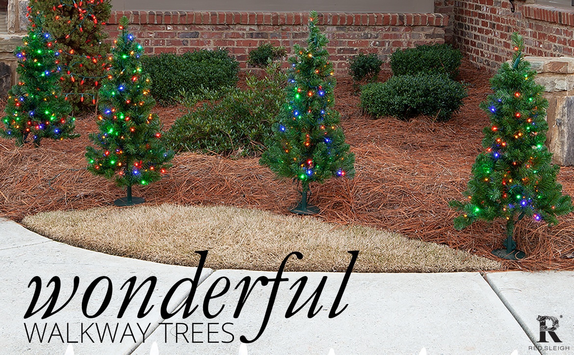 walkway christmas tree pathway lights