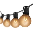 G50 Warm White FlexFilament TM LED Shatterproof Globe String Lights, E17 Base, Black Wire