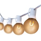 G50 Warm White FlexFilament TM LED Shatterproof Globe String Lights, E12 Base, White Wire