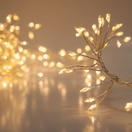 Warm White LED Fairy Garland Lights, Silver Wire