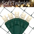 5mm 4' x 6' Warm White SoftTwinkle LED Net Lights, Green Wire