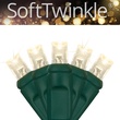 50 5mm Warm White SoftTwinkle LED Christmas Lights, 4" Spacing