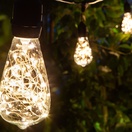 ST64 Warm White Suspended LEDimagine TM Patio String Lights, Commercial Black Wire