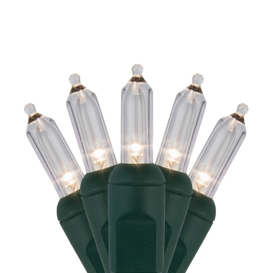 50 T5 Warm White LED Christmas Tree Lights, 4" Spacing
