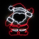 LED Waving Santa, Red and White Lights 