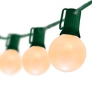 25 G40 White Patio String Lights on Green Wire