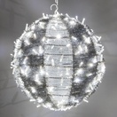 Cool White LED Commercial Christmas Light Ball With Ornamental Tinsel
