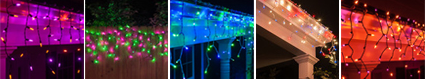 icicle lights color themes for holidays and events